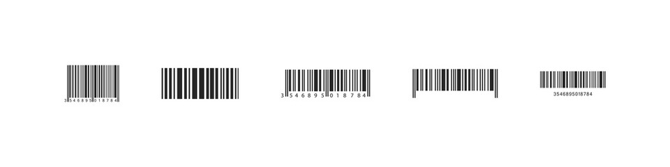 Barcode realistic vector icon isolated. Bar code collection