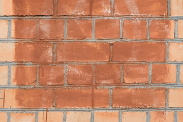 Brick wall red and brown facade exterior urban building with empty space paint design object blank sample background