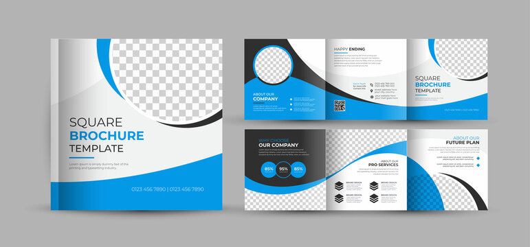 Creative business square trifold brochure flyer, poster, template design