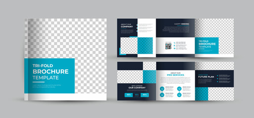 Creative business square trifold brochure flyer, poster, template design