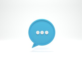 3D rendering, 3D illustration. Chat Bubble icons isolated on white background. Talk balloon icon. Speech bubble symbol.
