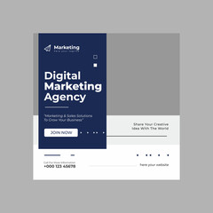 Naklejka premium Corporate Digital Marketing Social Media Post Template 