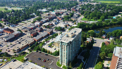 Aerial view of Milton, Ontario, Canada on fine morning - 512587511