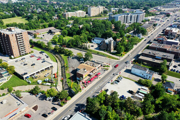 Naklejka na ściany i meble Aerial of Milton, Ontario, Canada on fine spring day