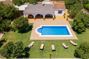 holiday apartment with cesped and pool