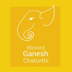 Illustration of lord ganesha and blessed ganesh chaturthi text against yellow background