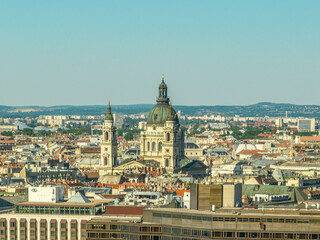 Obraz premium Hungary - Amazing drone view for the St. Stephen's Basilica (Szent István Bazilika) at Budapest