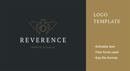 Minimalist professional photographer business card abstract decorative design line logo vector