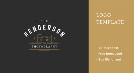 Fototapeta premium Premium fashion minimalist photo line logo vector