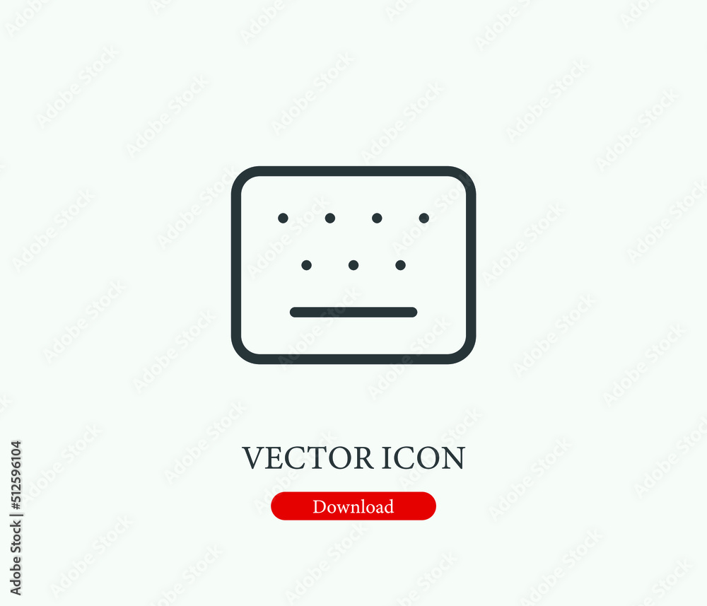 Fototapete keyboard vector icon. editable stroke. symbol in line art style for design, presentation, website or