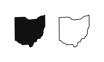 Fotobehang Ohio outline state of USA. Map in black and white color options. Vector Illustration.. © New Vectors