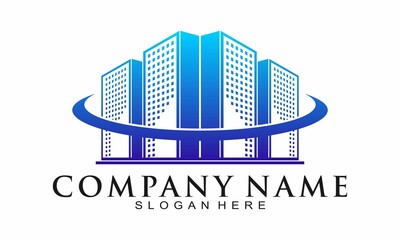 Blue company elegant vector logo