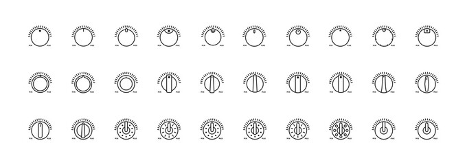 Hand Control Icon. Knob for Selecting Mode, Frequency, Power, Strength, Value, Volume, Parameter. For Web Design, Technology, Applications, Interface.