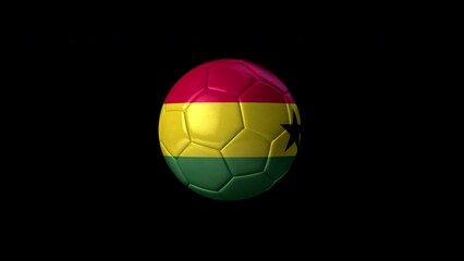 3D Soccer Ball Animation with Ghana  Flag on it. Looped. Alpha Channel.