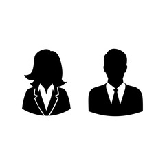 Set of vector men and women with business avatar profile picture - obrazy, fototapety, plakaty