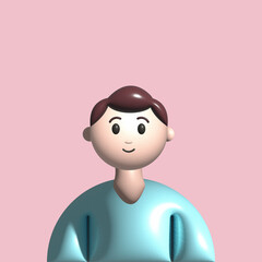3D character guy, a man. Illustration of a person. Avatar