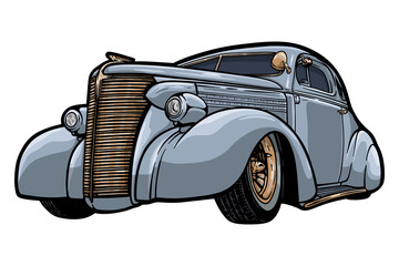 Vintage muscle car vector illustration