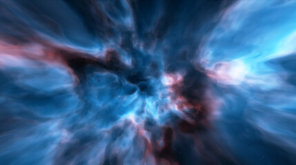 Obraz na płótnie Canvas Planetary nebula in space. Cloud of ionized gas, collapse of star. Outer space. Sci-fi space, chemical evolution of galaxies. 3d render