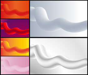 Obraz premium 3d illustration of grey and white colored abstract wavy lines backgrounds.