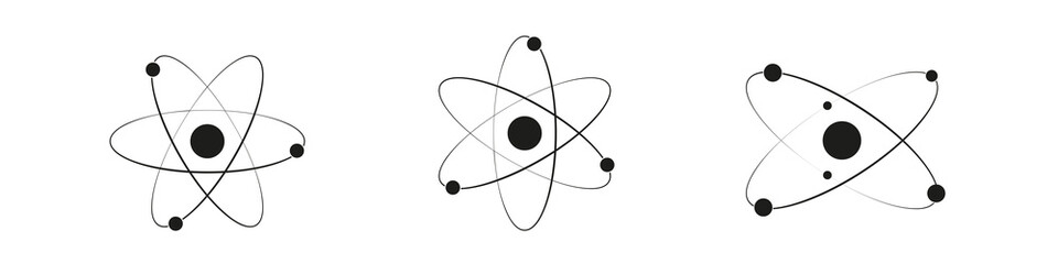Atomic icons. Molecule symbol or atom symbol isolated. Vector  illustration eps10