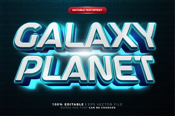 blue neon glow galaxy planet hero 3D Editable text Effect Style