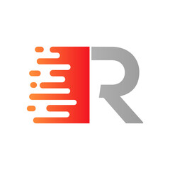 Abstract Dots Letter R Logo Design. R Letter Design Vector with Dots Vector Template Illustration.