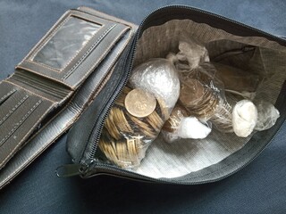 purse with coins