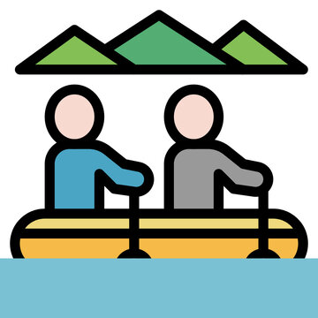 rafting on water with two people clip art preview
