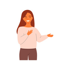 Excited expression woman cartoon