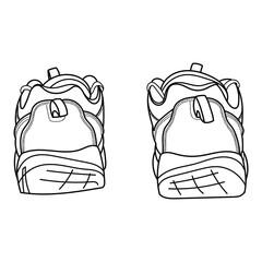 Hand drawn sneakers, gym shoes. Doodle vector illustration.