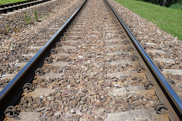 Naklejka premium Train track/ railroad - perspective