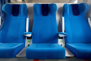 Comfortable passenger seats in train © PX Media
