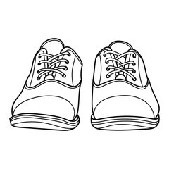 Hand drawn classic man shoes. Doodle vector illustration.