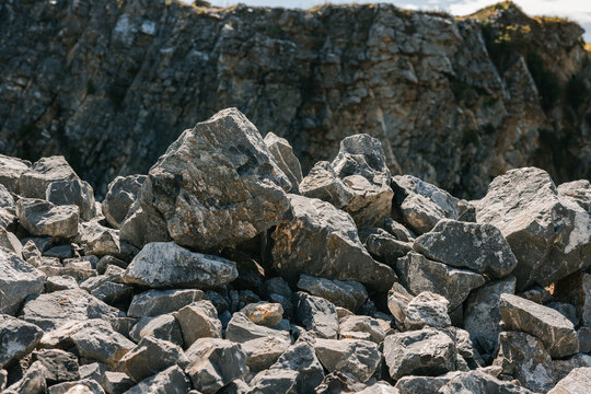 stack of large rock stone on mountain