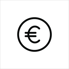euro icon vector simple design on white background
