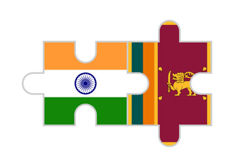 puzzle pieces of india and sri lanka flags. vector illustration isolated on white background
