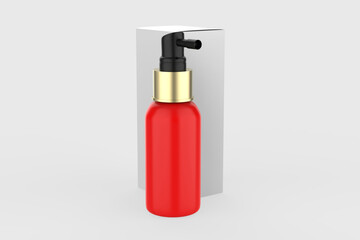 Plastic Bottle with Long Nozzle Sprayer Mockup isolated on white background. 3d illustration