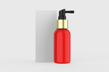 Plastic Bottle with Long Nozzle Sprayer Mockup isolated on white background. 3d illustration