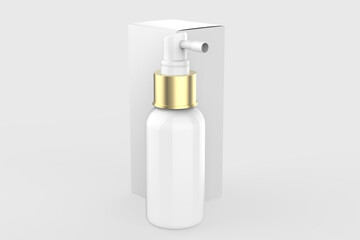 Plastic Bottle with Long Nozzle Sprayer Mockup isolated on white background. 3d illustration