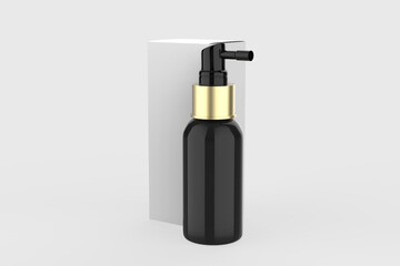 Plastic Bottle with Long Nozzle Sprayer Mockup isolated on white background. 3d illustration