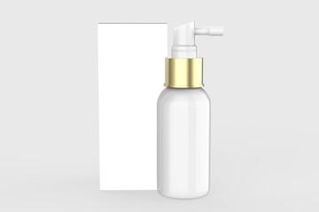 Plastic Bottle with Long Nozzle Sprayer Mockup isolated on white background. 3d illustration