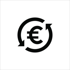 euro icon vector simple design on white background