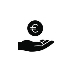 euro icon vector simple design on white background