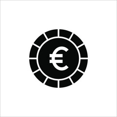 euro icon vector simple design on white background