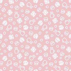 Coffee cups seamless pattern design