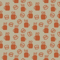 Coffee cups seamless pattern design