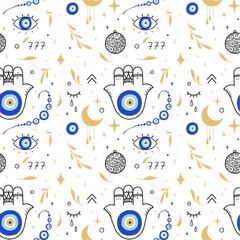 seamless pattern with evil eye