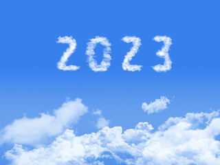 Naklejka na ściany i meble 2023 with clouds