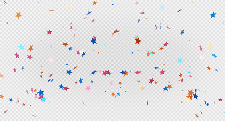 3d render of colorful confetti flying on transparent background.