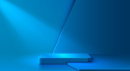 Stage podium with lighting, Stage Podium Scene with for Award, Decor element background. Vector